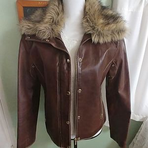 Leather coat a.n.a.
